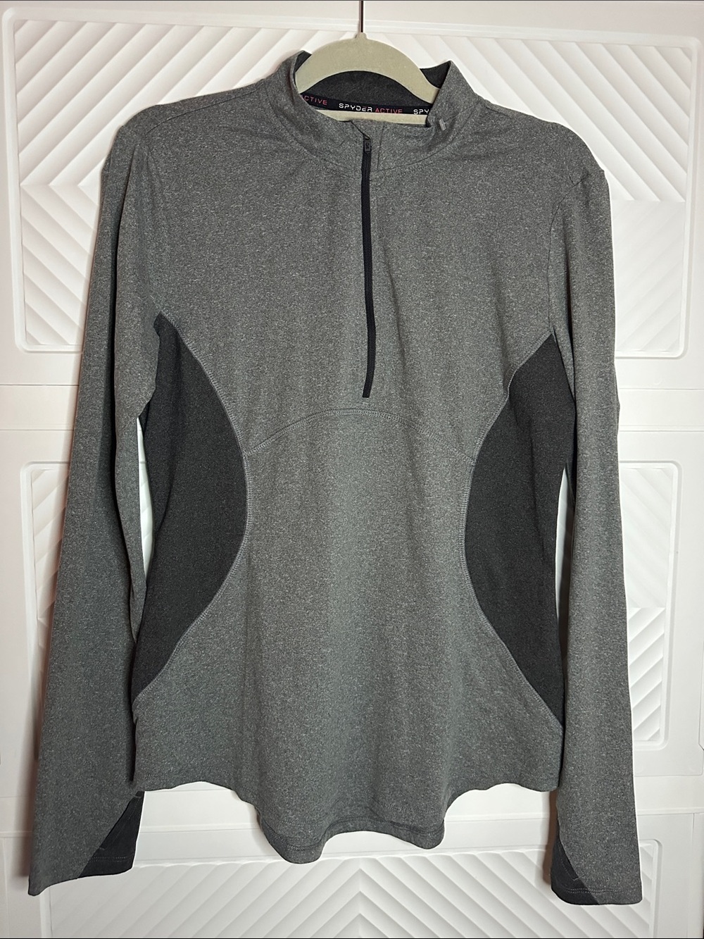 Spyder Gray Heather & Black Quarter-Zip Performance Pullover